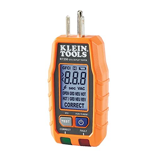 Klein Tools RT250 GFCI Outlet Tester with LCD Display, Electric Voltage Tester for Standard 3-Wire 120V Electrical Receptacles,Green/Red - Image 5