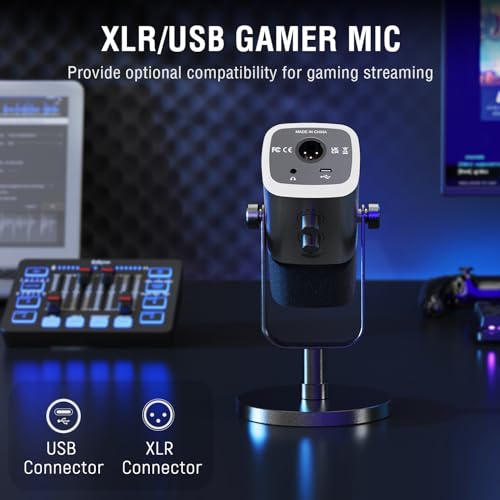FIFINE Gaming Equipment Bundle, Dynamic XLR/USB Gaming Microphone Set with Streaming Audio Mixer for Podcast Recording Video Vocal, RGB Gamer Set with Volume Fader/XLR Interface for PC-AmpliGame KS5 - Image 5