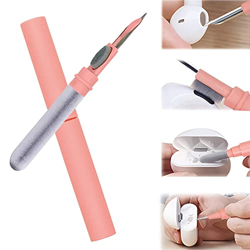 Bluetooth Earbuds Cleaning Pen, Multifunction Airpod Cleaner Kit with Soft Brush for Wireless Earphones Bluetooth Headphones Charging Box Accessories, Computer, Camera and Mobile Phone (Pink)