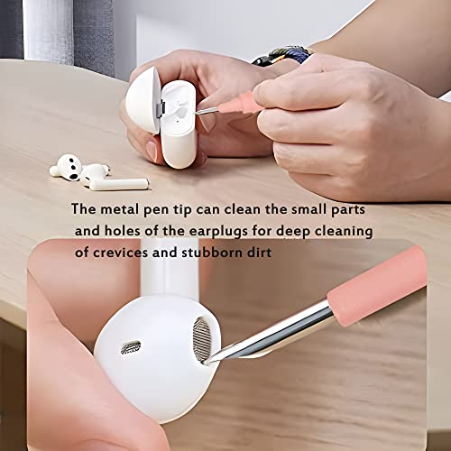 Bluetooth Earbuds Cleaning Pen, Multifunction Airpod Cleaner Kit with Soft Brush for Wireless Earphones Bluetooth Headphones Charging Box Accessories, Computer, Camera and Mobile Phone (Pink) - Image 8