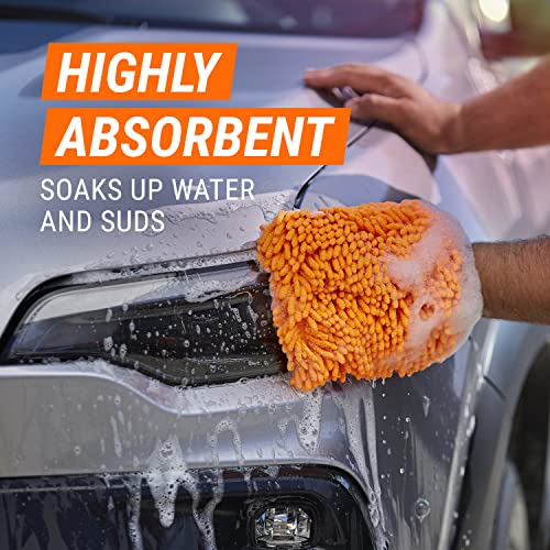 Armor All Microfiber Car Wash Mitt, Car Wash Glove for Clean Cars, Trucks, Motorcycles, 2 Each - Image 2