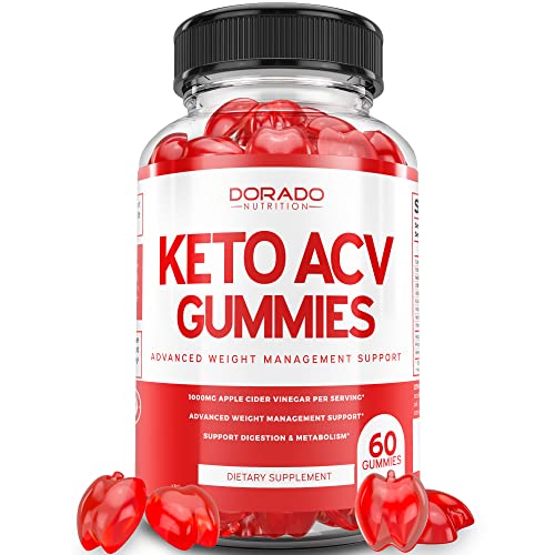 Keto ACV Gummies for Weight Management Advanced Formula (1000mg Per Serving) - Apple Cider Vinegar Gummies - Support Healthy Digestion & Metabolism - Delicious Apple Flavor - ACV 1000mg (60 Gummies)