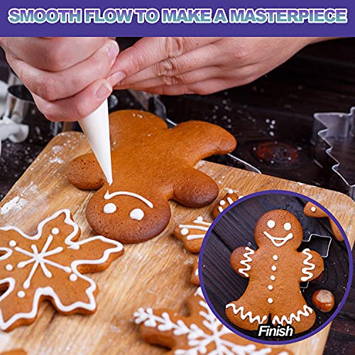 Anaeat Pastry Piping Bags Anti-Burst - Extra Thick 100 Pack Cake Decorating Bags, Disposable Cupcake Icing Bags for Cake, Cupcakes, Cookies & Frosting - Professional Baking Tools for Bakers (12") - Image 6