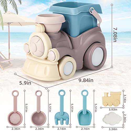 QLT Beach Toys for Toddlers - Kids Sand Toys Includes Beach Bucket, Truck Toy, Scoop, Trowel, Colander, Rake, Sand Castle Toys - Sandbox Toys with Gift Box - Image 3