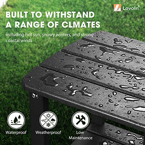 LovoIn Black Adirondack Table Patio Side Table, Easy-Maintenance & Weather-Resistant Poly Lumber End Tables for Patio, Garden, Lawn, Indoor Outdoor Companion - Image 9